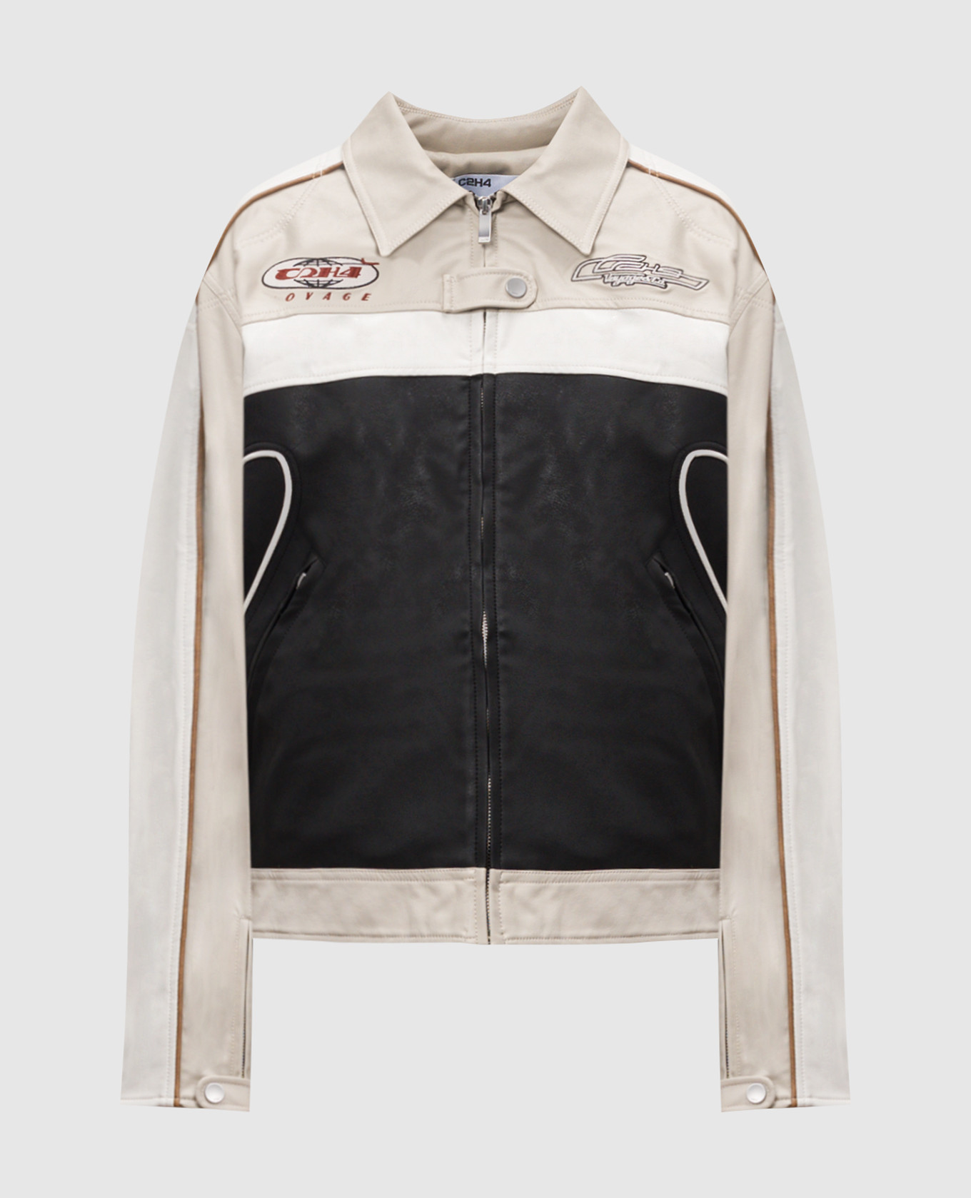 

Бежевая куртка с вышивкой логотипа, Бежевый, Куртки