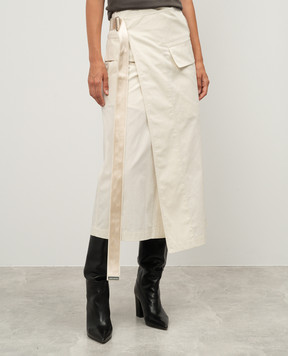 Helmut Lang Бежева спідниця міді на запах O05HW301