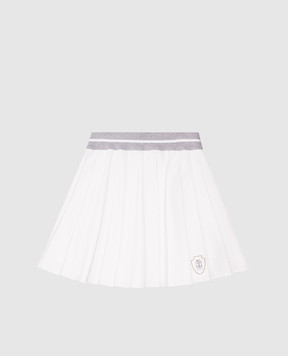 Brunello Cucinelli Детская белая юбка с логотипом. BL153G098C