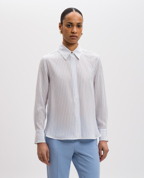 Max Mara Біла блуза LAMA із шовку в смужку LAMA