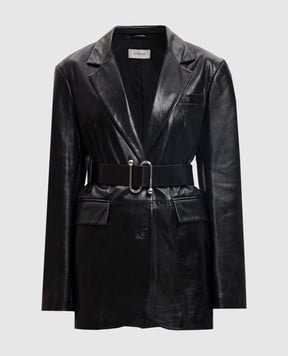 Max Mara Sportmax Черный кожаный жакет TEORIA TEORIA