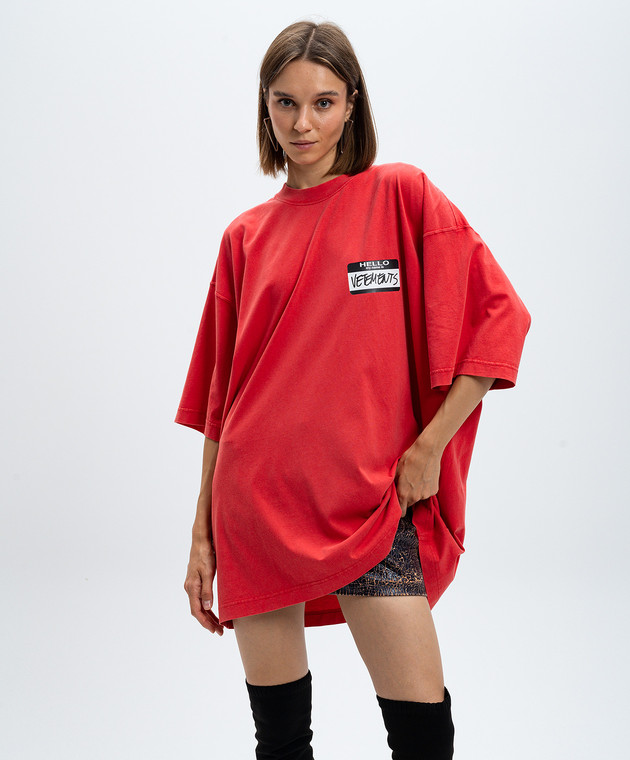 Vetements Красная футболка с логотипом UA65TR110Rw изображение 3