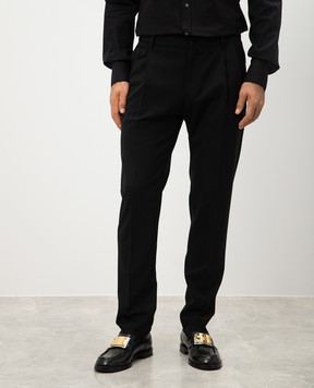Dolce&Gabbana Чорні штани з вовни GY6UETFU27J
