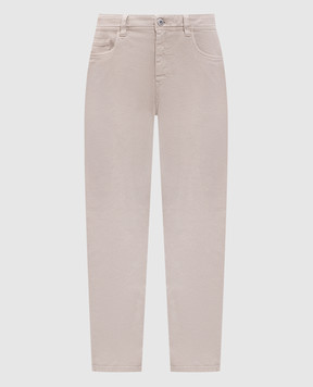 Brunello Cucinelli Бежеві джинси з патчем логотипа MB057P5319