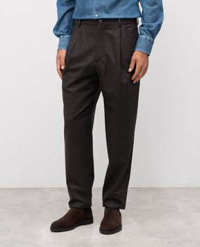 Brunello Cucinelli Коричневі штани з вовни M038PS2480