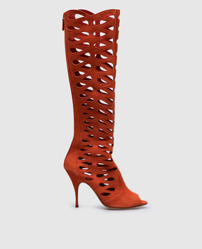 Brian Atwood Помаранчеві замшеві чоботи ELECTRA ELECTRA