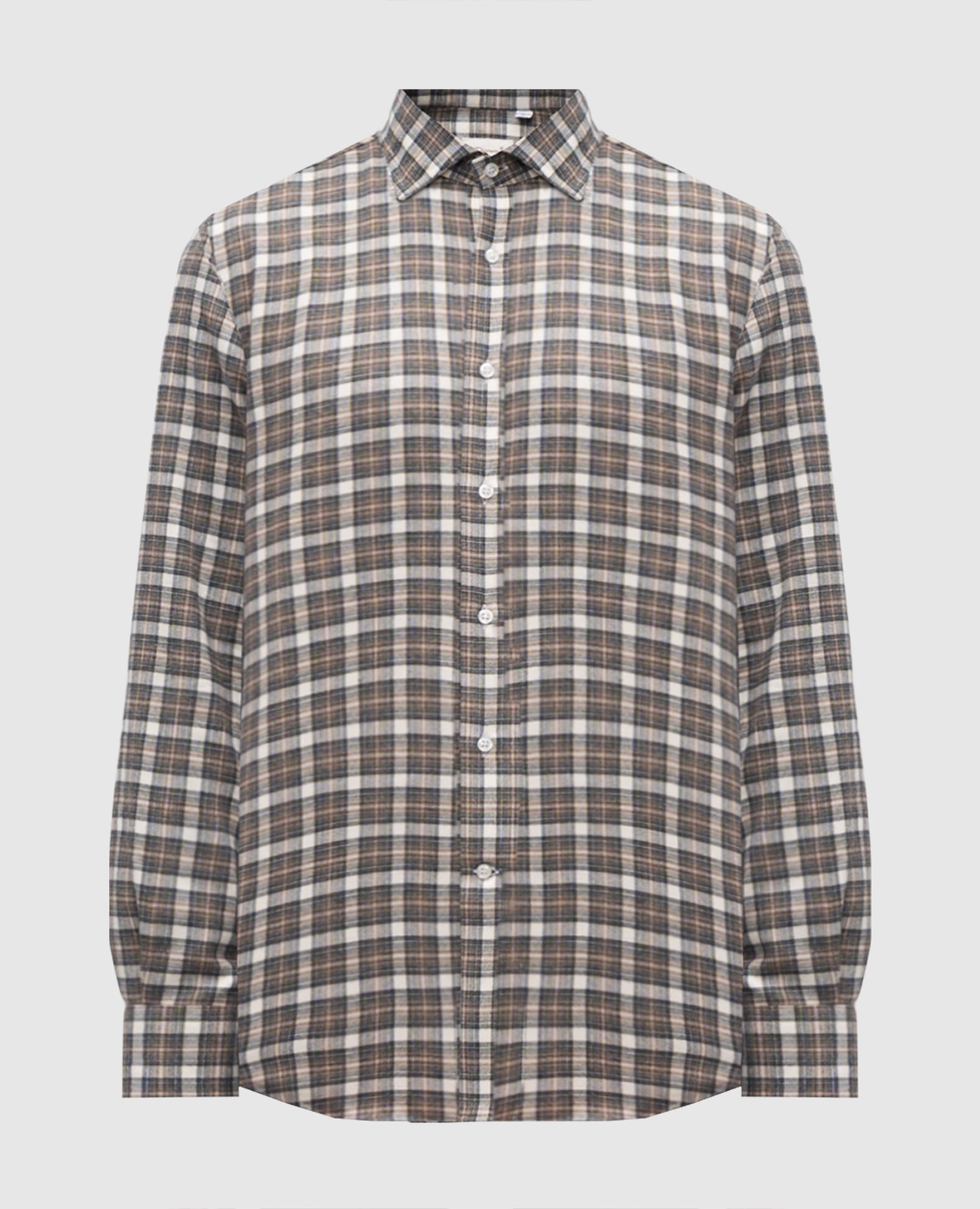 

Коричневая рубашка в клетку, Коричневый, Рубашки