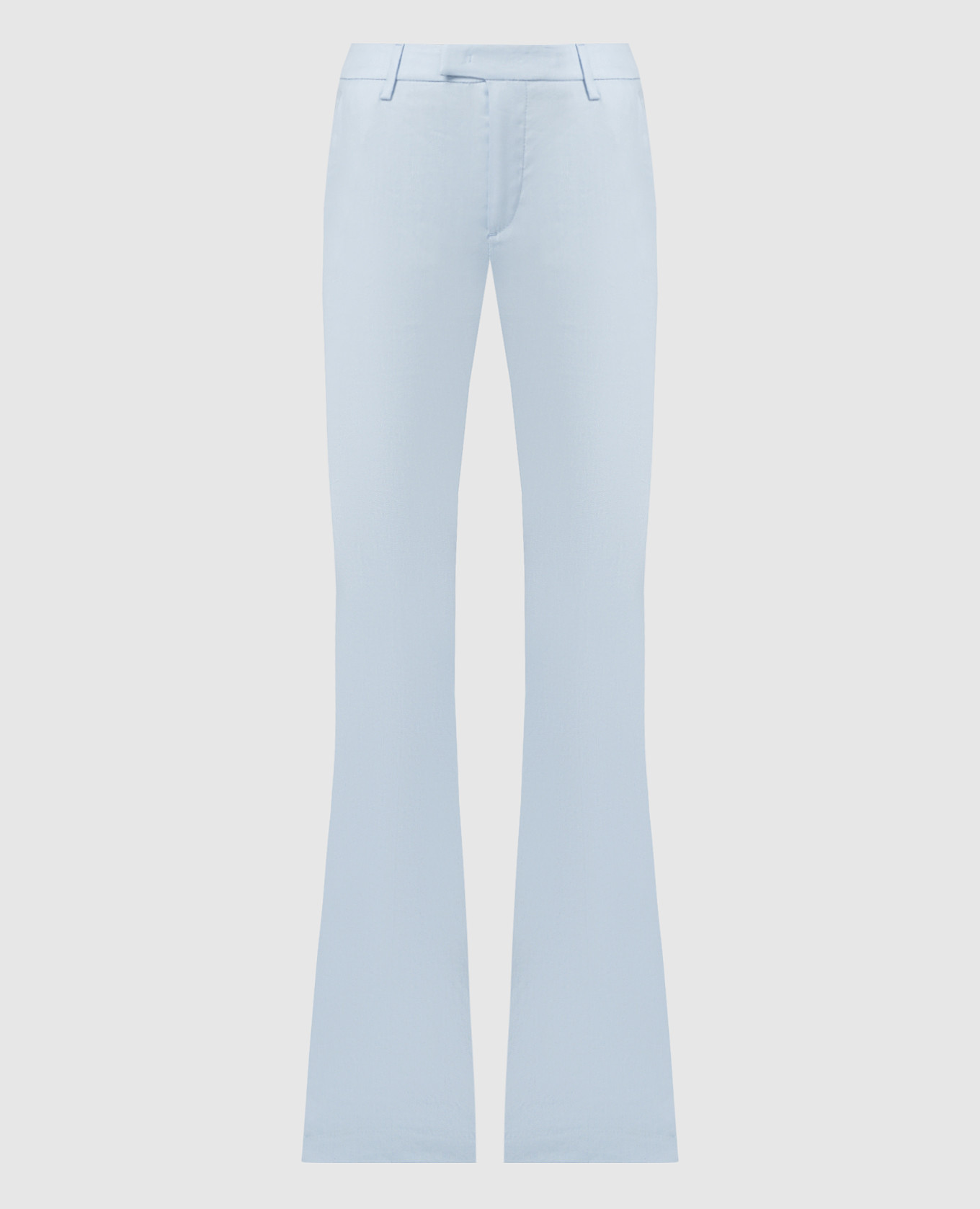 Blue Tina flared pants with linen