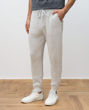 Brunello Cucinelli Сірі джогери в рубчик  M29201019G