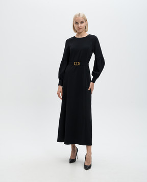 Twinset Чорна сукня з поясом 242TP208A