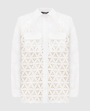 Max Mara Weekend Белая ажурная блузка AFONA с вышивкой AFONA1234