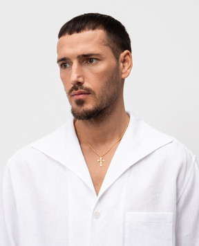 Dolce&Gabbana Золотая цепочка с подвеской в виде креста WNR3S1W1111