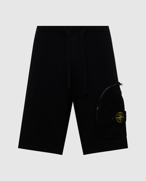 Stone Island Черные шорты-карго с логотипом K1S156200002S0123