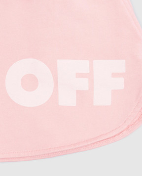 Off-White Дитячі рожеві шорти з принтом логотипа OGCI001S25FLE001