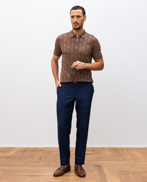 Bertolo Cashmere Коричневое поло из шелка 902422002471