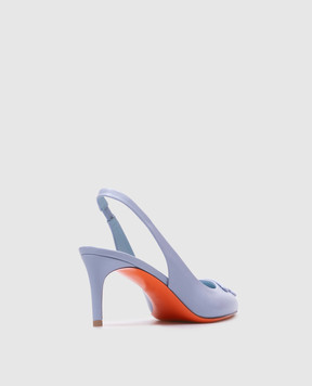 Santoni Голубые кожаные слингбеки Sibil WDLS71474HA2TSZA