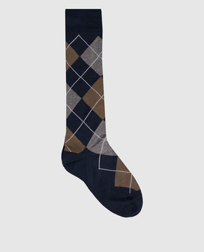 Thom Browne Сині шкарпетки ARGYLE у візерунок FAS231AY3012
