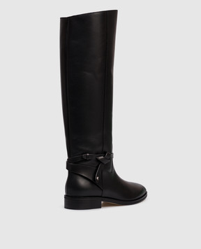 Jimmy Choo Чорні шкіряні чоботи Lawton LAWTONKBFLATTKH