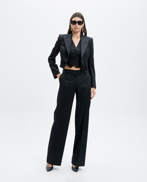 Dolce&Gabbana Черный жакет с шерстью и шелком F29YRTFU28J