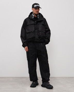 Vetements Чорна вітровка з капюшоном UH76OJ260B