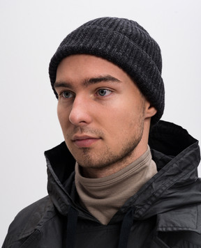 Jan Jan Van Essche Черная шапка из шерсти и льна BEANIE12