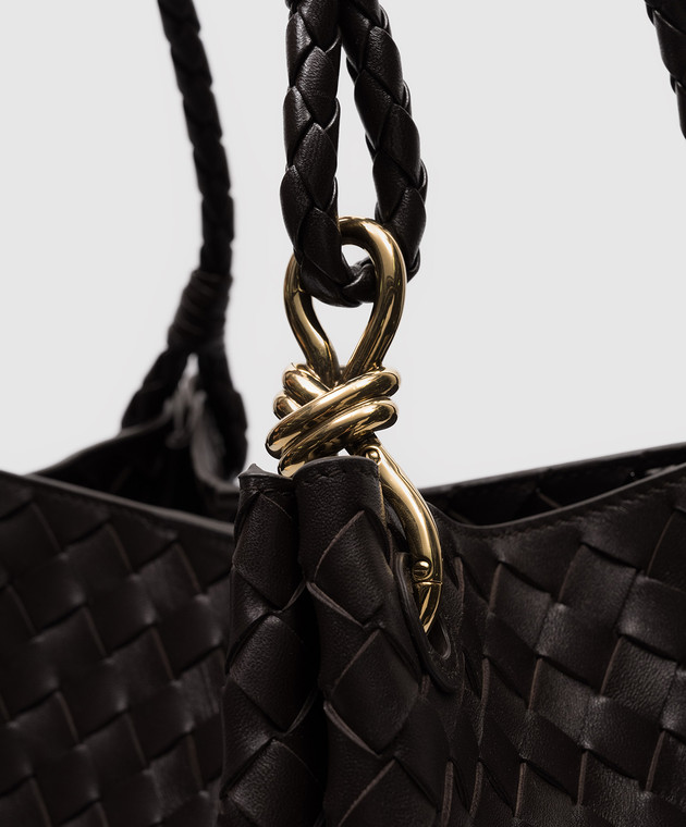 Bottega Veneta Коричневая кожаная сумка-тоут с плетением Intrecciato 796571VCPPT изображение 4