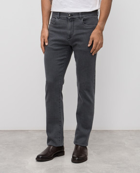 Canali Серые джинсы с логотип патч PX0102891719
