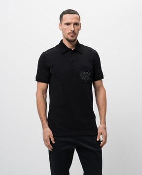 Dolce&Gabbana Чорне поло з вишивкою логотипа G8SN8ZG7O2I