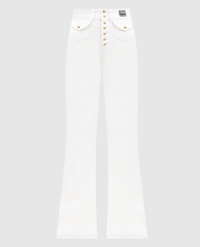 Versace Jeans Couture Білі джинси кльош з логотипом V-Emblem 76HAB5F0EW015SW0
