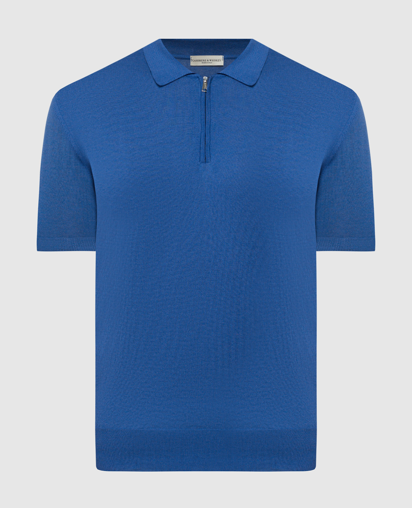 Blue polo shirt with silk