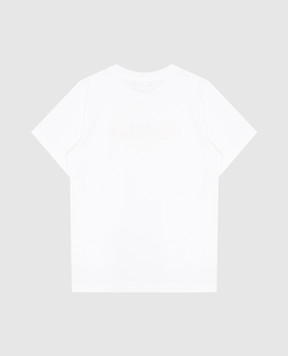 Balmain Дитяча біла футболка з вишивкою логотипа BW8Q41Z0082410
