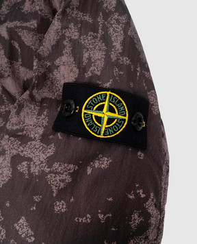 Stone Island Детский серый пуховик со съемным патчем логотипа 8116418608
