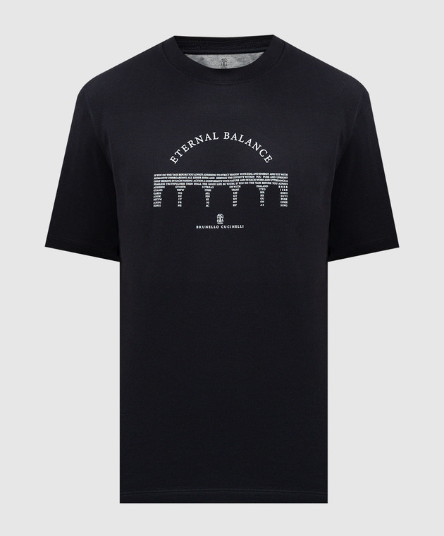 Brunello Cucinelli Синяя футболка с принтом Eternal Balance M0B138413