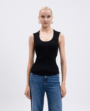 Twinset Чорний топ в рубчик 252TP3350