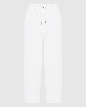 Masnada Белые брюки с шелком с прозрачными вставками 7665