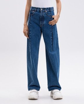 Vetements Сині джинси Cut Reconstructed з патчем логотипа UH76DP460MB3