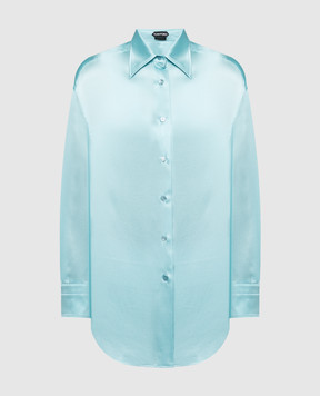 Tom Ford Блакитна блуза із шовку CA3211FAX881
