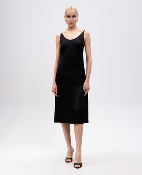 Balenciaga Черное платье из шелка с открытой спиной 831675TON03