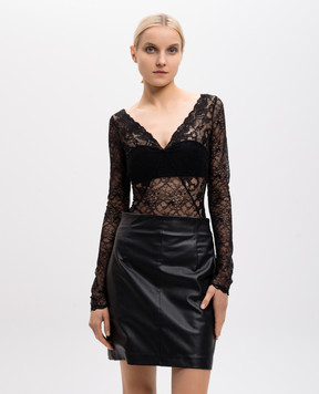 Ermanno Scervino Черное боди из кружева D454Y729EJM