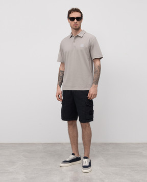Stone Island Синие шорты-карго из льна с логотипом. K1S15L100001S00F8