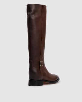 Santoni Коричневі шкіряні чоботи WSHM71084BJ2NLGA