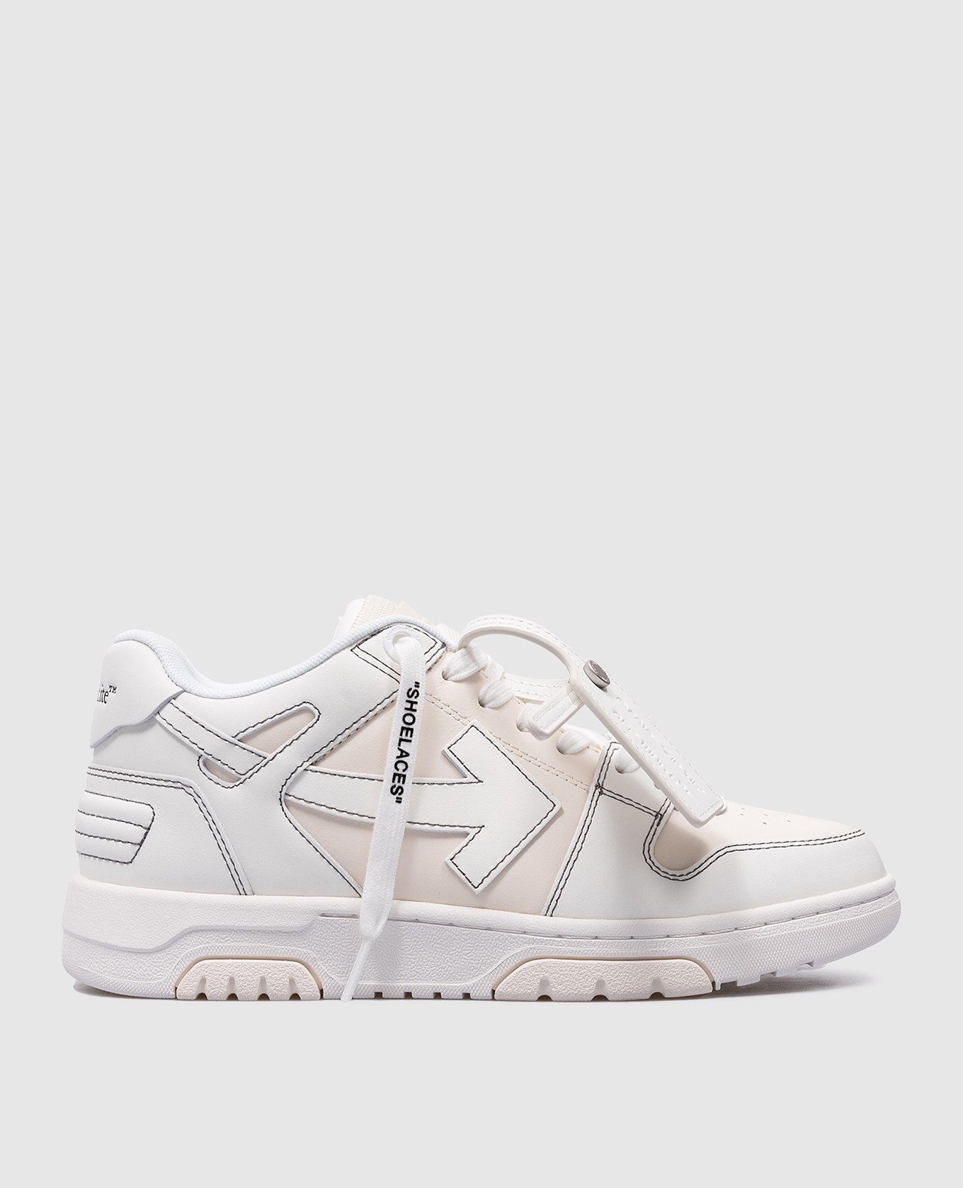 Out Of Office beige leather sneakers with Arrow logo