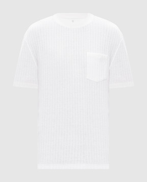 Brunello Cucinelli Бежевая футболка с леном MW8651376
