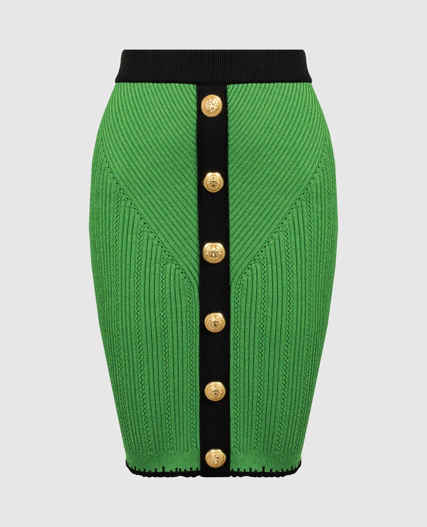 Зеленая юбка в фактурный узор