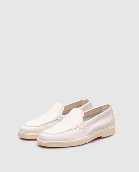 Santoni Белые кожаные лоферы WUYA71436TISSWKA