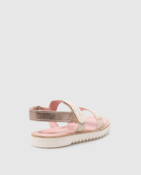 Pretty Ballerinas Детские бежевые комбинированные босоножки Esti с глитером 51265