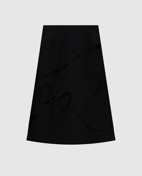 Red Valentino Чорна спідниця з ажурним візеруноком QR3RA03B3U8