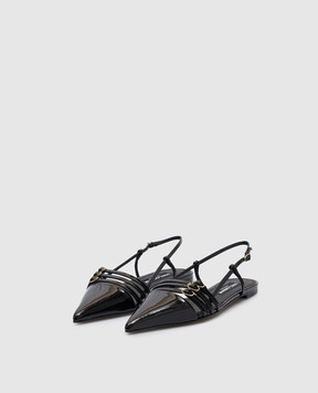 Dolce&Gabbana Черные кожаные лакированные слингбеки Lollo CG0719A1471