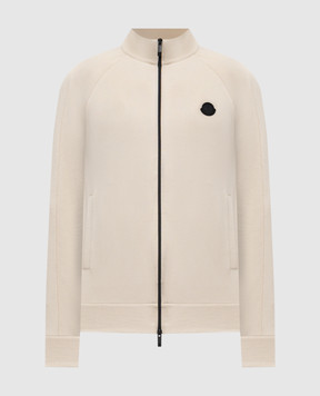 Moncler Бежевая спортивная куртка с нашивкой логотипа K20918G0001289AZY