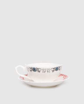 SELETTI Белый фарфоровый чайный набор Zora с чашкой и блюдцем 09744